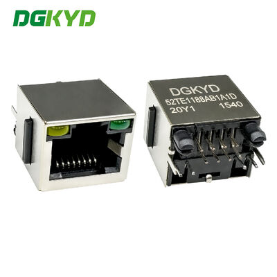 RJ45 수직 네트워크 소켓 8P8C 귀 둥근 핀 산업 네트워크 포트 DGKYD52TE1188AB1A1D20Y1
