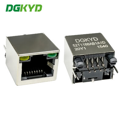 보호된 산업용 네트워크 포트 DGKYD52T1188AB1A1D20Y1를 가진 RJ45 수직 네트워크 소켓 8P8C