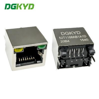 RJ45 수직 네트워크 소켓 8P8C 가벼운 스트립 보호 금화 6U DGKYD52T1188AB1A1D20B4