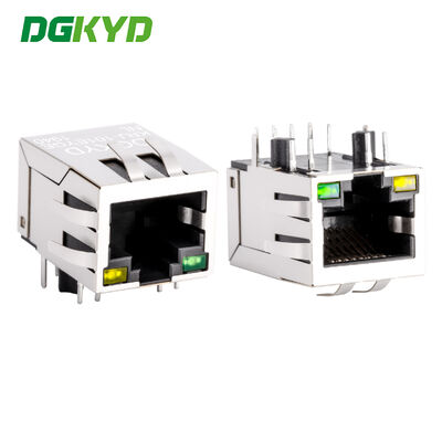 RJ45 크리스탈 헤드 커넥터 빛과 보호 껍질과 여성 소켓 KRJ-101EYGENL