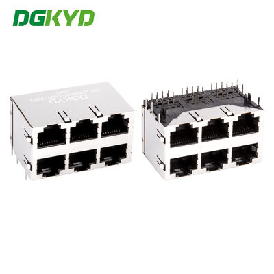 DGKYD59212388HWA1DY1A062 RJ45 다포트 보호 연결 장치, 조명 없이 8P8C 이더넷 소켓, 격리 스프링 없이