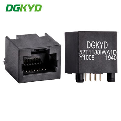 RJ45 수직 네트워크 인터페이스 8P8C 올 플라스틱 네트워크 소켓 DGKYD52T1188IWA1DY1008