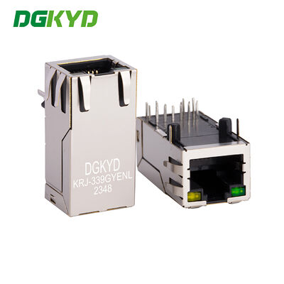 KRJ-339GYENL 8p8c 플러그 싱글 포트 기가비트 라이트 스트립 보호 통신 인터페이스 네트워크 소켓