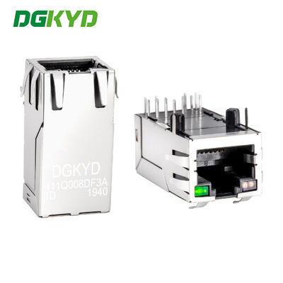 RJ45 단일 포트 필터 네트워크 커넥터와 조명 및 차단 PBT DGKYD411Q008DF3A1D
