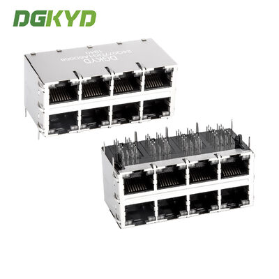 Cat6 속도 성능 및 측면 삽입 마운트를 갖춘 맞춤형 듀얼 데크 2x4 RJ45 커넥터