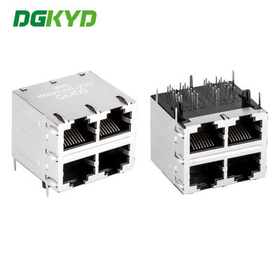 RJ45 커넥터 모듈식 잭 내부 자석 2X2 포트 구성 CAT6 호환