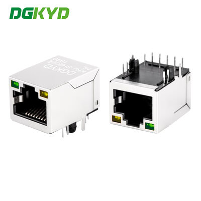 KRJ-SH202ZNL 단일 포트 RJ45 커넥터 기가비트 필터링 LED 표시등 및 산업용 이더넷 포트용 차폐
