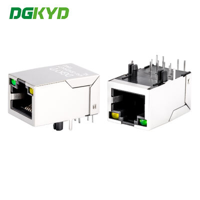 KRJ-SH256GYNL RJ45 커넥터 (100Base 필터, LED 표시등, 차폐형 RJ45 모듈러 잭 포함)