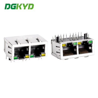RJ45 이더넷 커넥터 기가비트 통합 변압기 (LED 및 금속 쉴드 포함) DGKYD112Q066DA2A1D