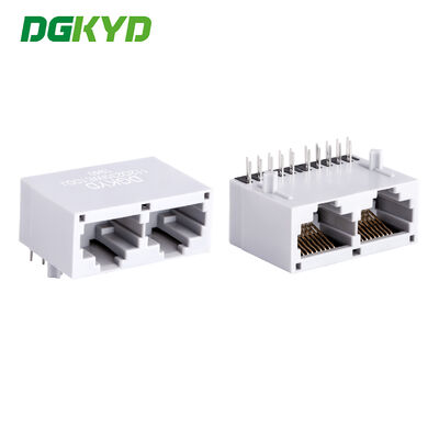 기가 비트 통합 트랜스포머 금 접착 6u 직각 PCB 마운트와 RJ45 커넥터