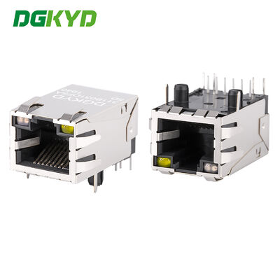 PA66 RJ45 커넥터 25.8mm RJ45 잭 6U 골드 플래팅 보호 PCB 이더넷 커넥터