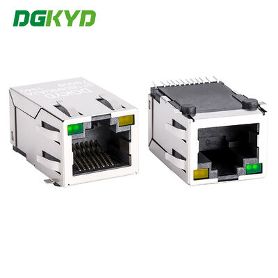 SMT 단일 포트 RJ45 보호 연결 장치와 LED 금속 보호 장치 RJ45 모듈식 잭