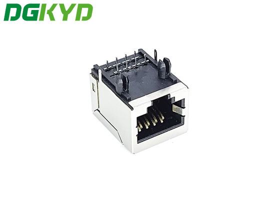 평평한 8PIN을 빛나지 않고 PA66 검은 이더넷 Rj45 컨넥터 클립 PCB 탑재