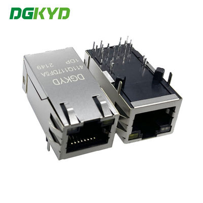 기가비트 밴드 POE 12 핀 단일 포트 RJ45 이더넷 커넥터 LED G/O/Y DGKYD411Q117DF5A1DP